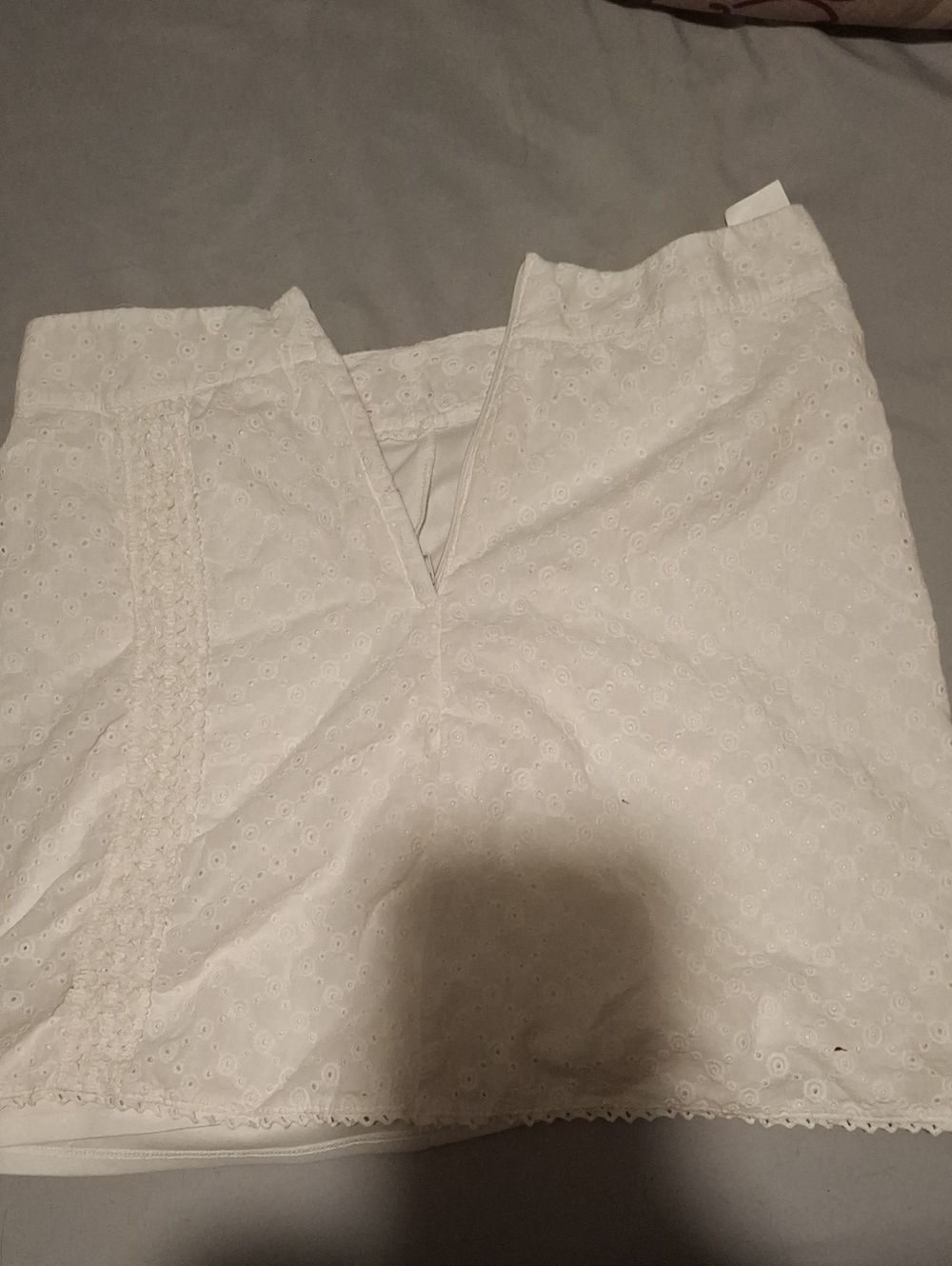 Wrapper White Eyelet Skort with Lace Trim